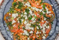 Tomato and Feta Salad with Basil Vinaigrette