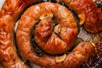 Catherine Wheel Sausages with Garlic & Sage: Crispy Herb-Roasted Recipe