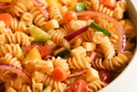 Zesty Supreme Pasta Salad with Tangy Lemon Dressing