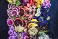 Vibrant Salmon Rainbow Salad Board for Entertaining