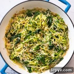 Healthy Zucchini Noodles Recipe with Spinach Parmesan @EatBetterrecipes