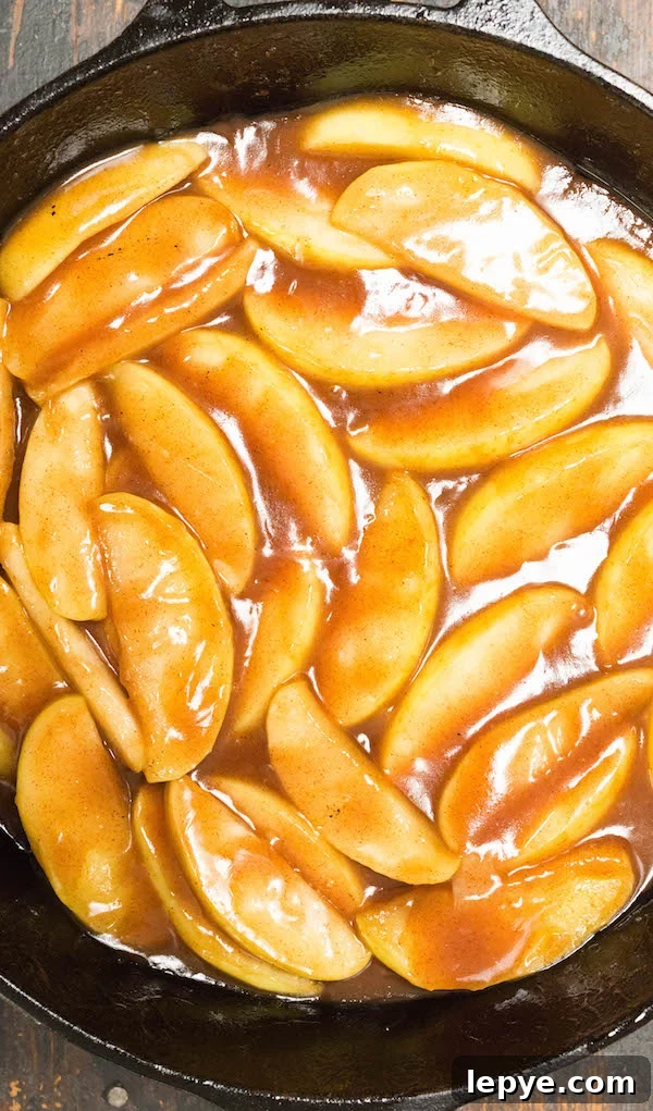 Cracker Barrel–Style Southern Fried Apples Recipe 2 Copycat Cracker Barrel Fried Apples in a cast iron skillet.
