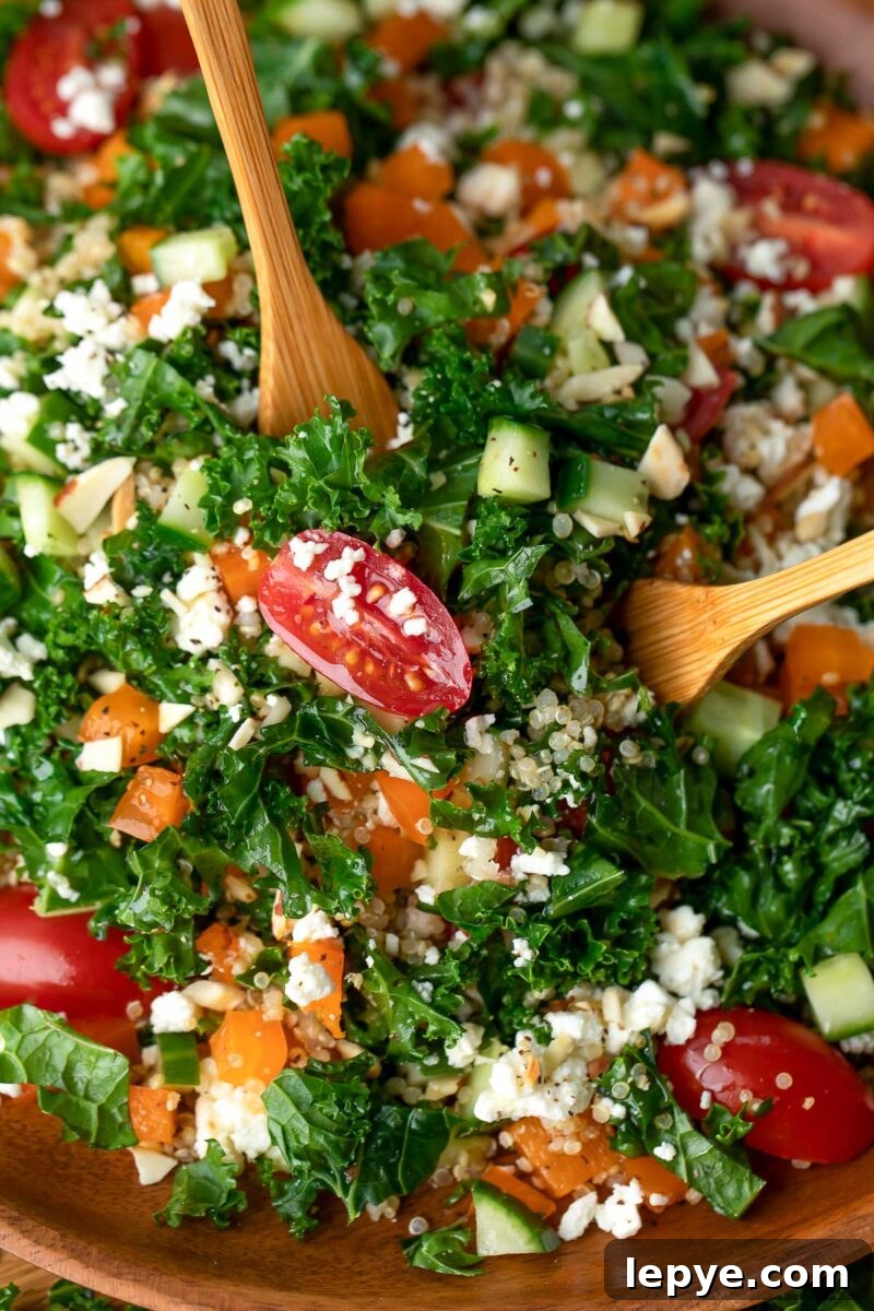 Mediterranean Kale Quinoa Salad with Feta