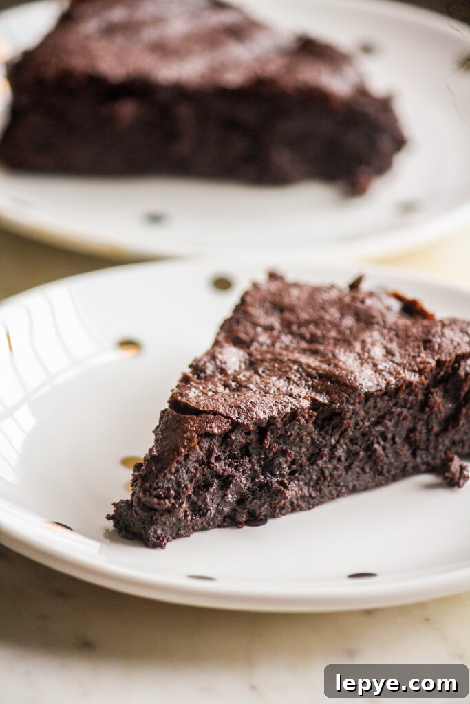 Gooey, fudgy flourless chocolate with fresh orange zest!