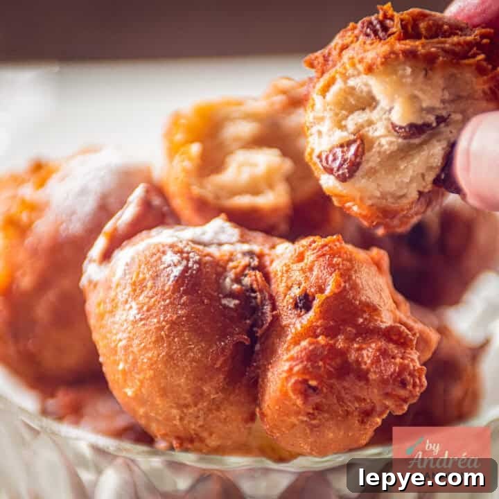 A square picture with Dutch oliebollen.