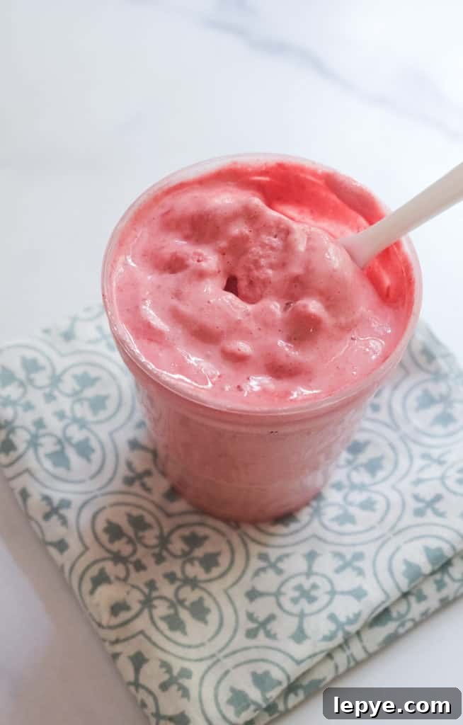 Frozen yogurt in a cup