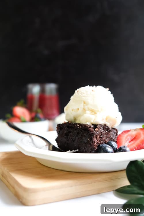 Ice cream on cake