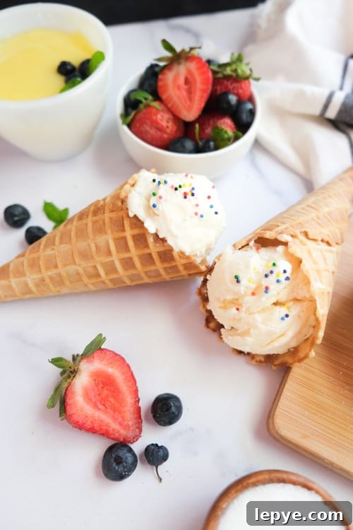 Ice cream in cones