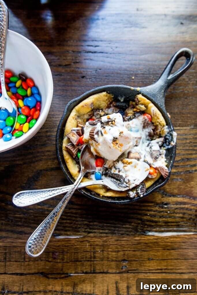 Gooey Skillet Cookie Recipe for Sharing and Dessert Parties 5 skillet cookie