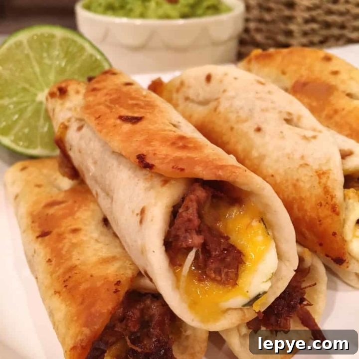 Plate full of Oven Fried Mini Flautas