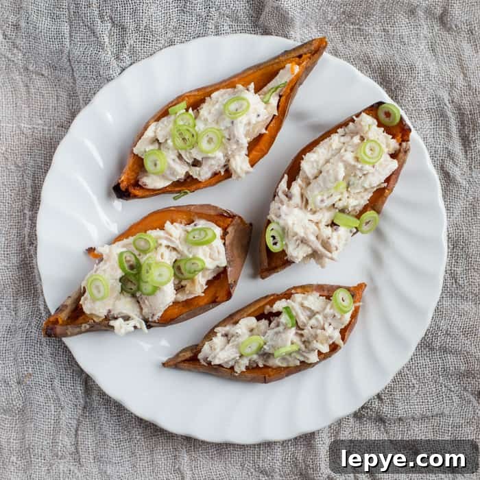 Loaded Chicken Sweet Potato Skins: Savory Stuffed Potato Skins Recipe 5 Chicken Loaded Sweet Potato Skins