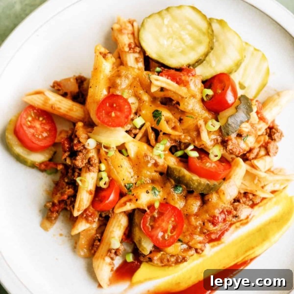 Freezer Meal Planning for Large and Small Families 9 A serving of Easy Cheeseburger Casserole on a plate