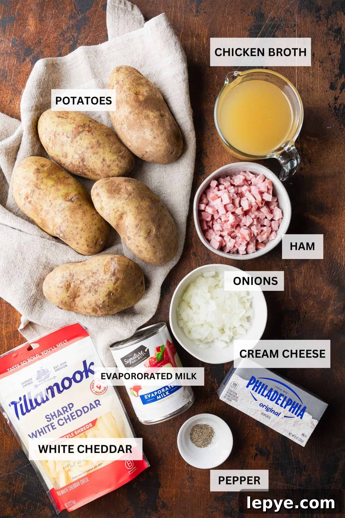 Crockpot Potato Soup with Evaporated Milk — Creamy Dinner Recipe 3 Ingredients to make ham and potato soup.
