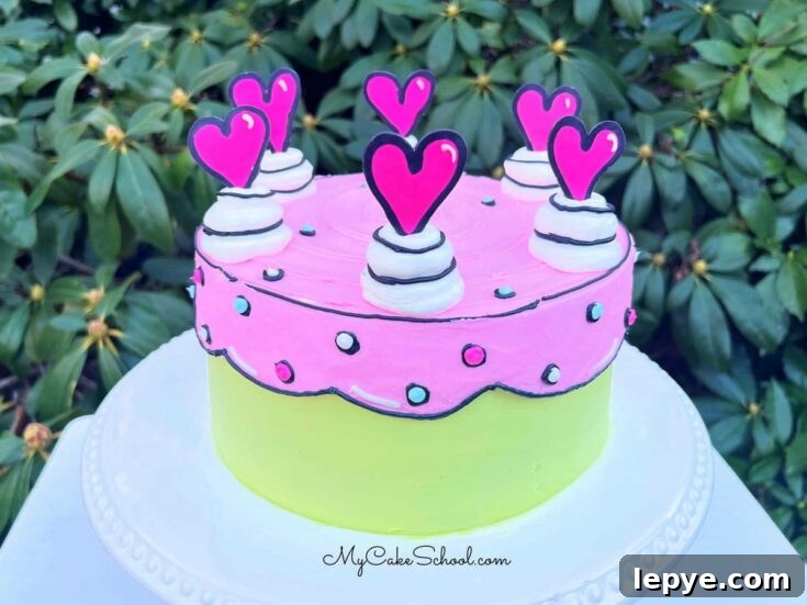 Cartoon Cake on Pedestal