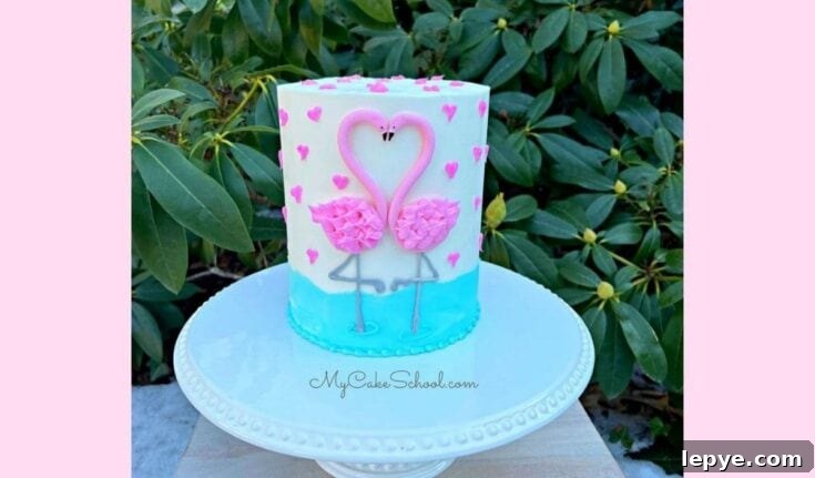 Valentine Flamingo Cake