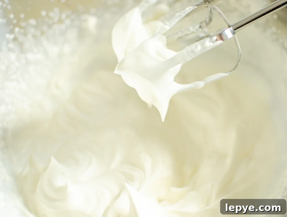 soft peaks in whipping cream perfect for Eton Mess Dessert