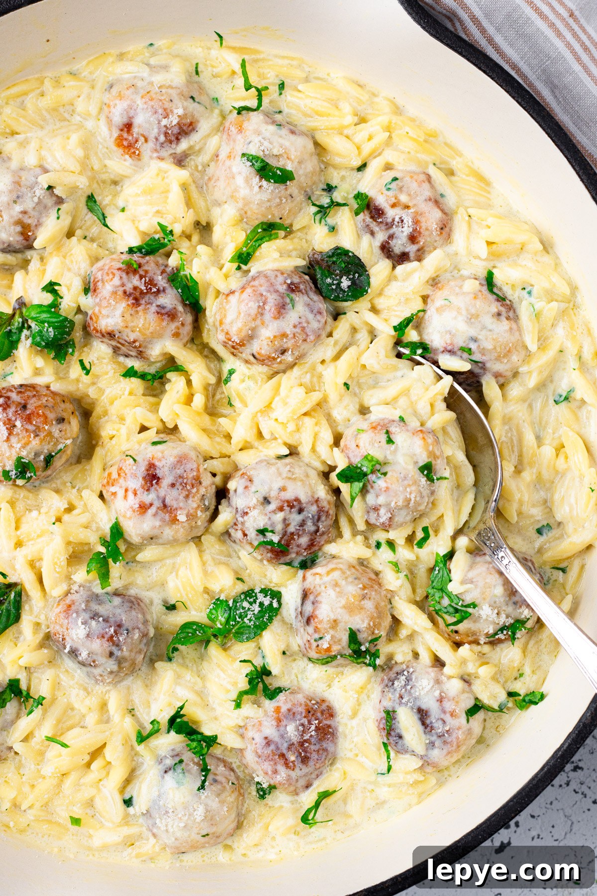 chicken meatballs with orzo
