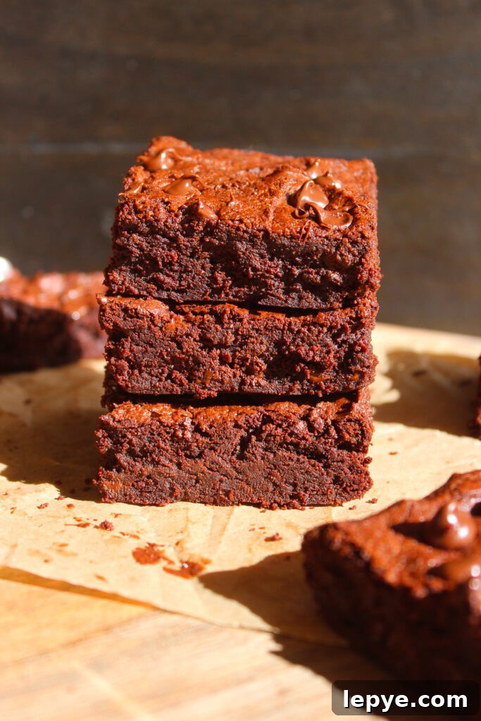Fudgy Espresso Brownies for Small Batches 10 Brownies in container