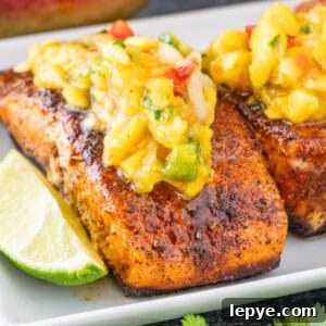 Grilled Salmon with Fresh Mango Salsa Recipe 18 Salmon with Mango Salsa featured image