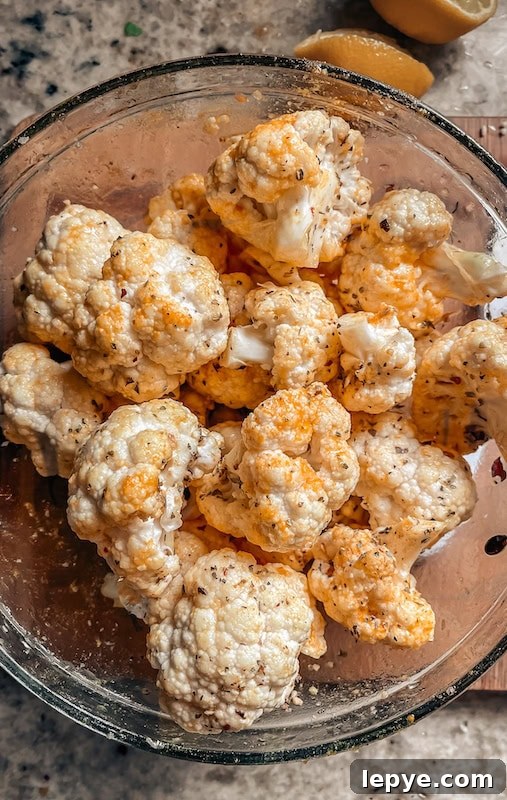 Malaysian-Spiced Roasted Cauliflower Recipe 6 cauliflower prep