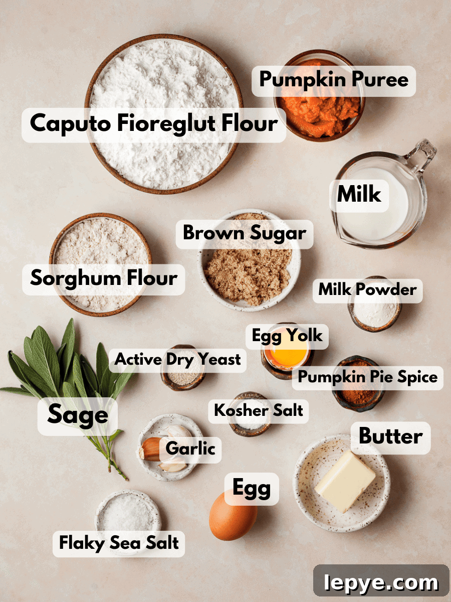 Gluten-Free Pumpkin Dinner Rolls Recipe for Fall Gatherings 3 a collage of ingredients needed to make pumpkin dinner rolls