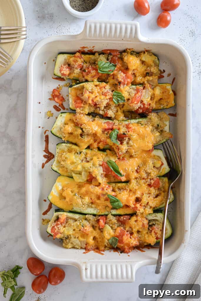 Quinoa Stuffed Zucchini