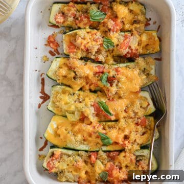 Quinoa Stuffed Zucchini