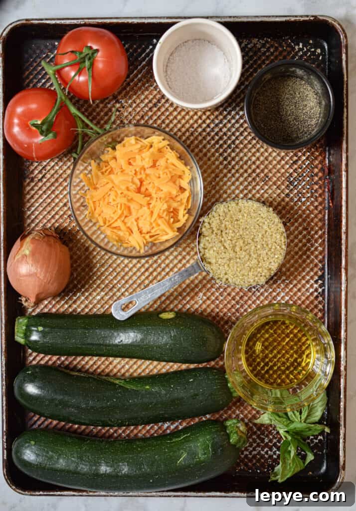Ingredients for Quinoa Stuffed Zucchini