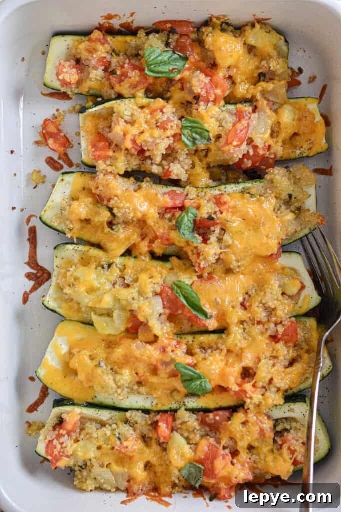 Quinoa Stuffed Zucchini