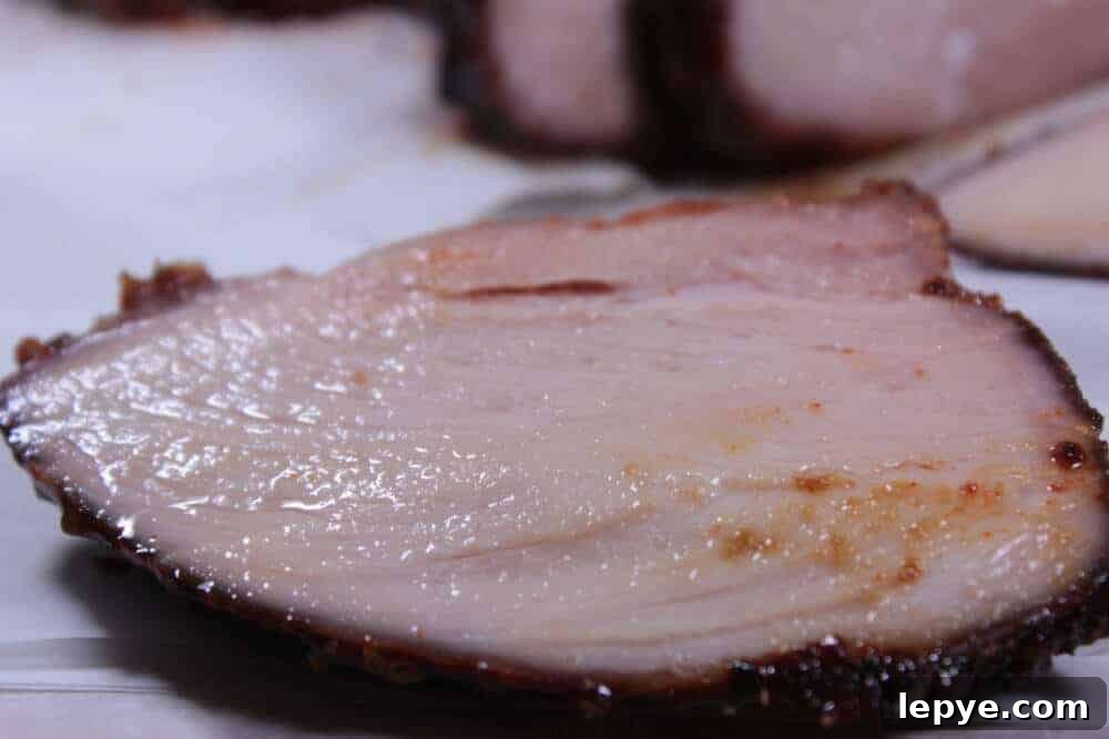 Smoked Teriyaki Pork Sirloin: Juicy BBQ Recipe for the Smoker 10 Close-up of juicy pork