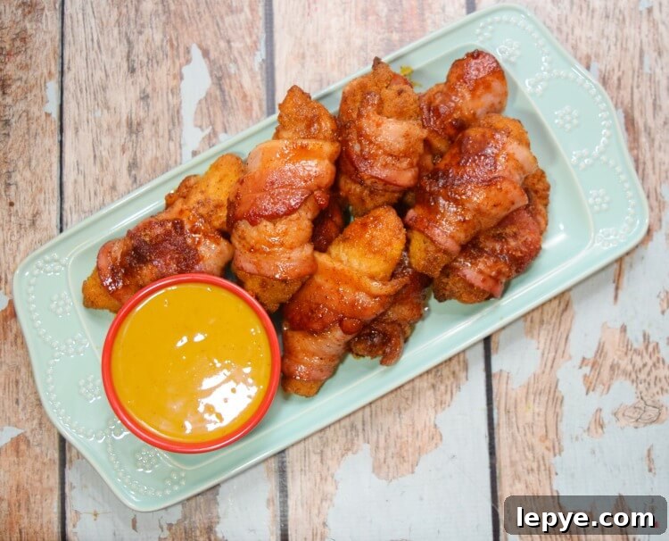 Sweet and Spicy Bacon-Wrapped Chicken Strips Recipe 9 Bacon Wrapped Chicken Strips for the Big Game