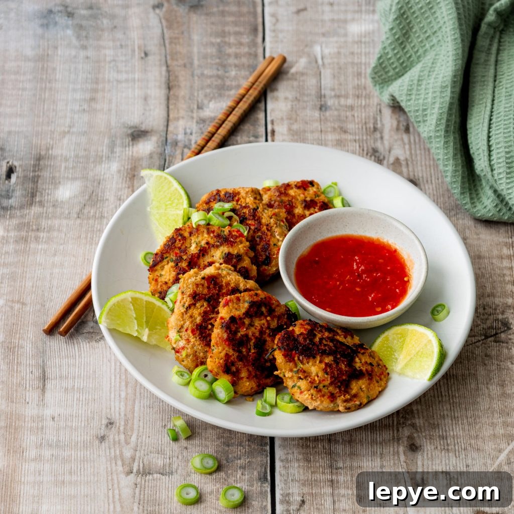 Thai fish cakes with sriracha sauce