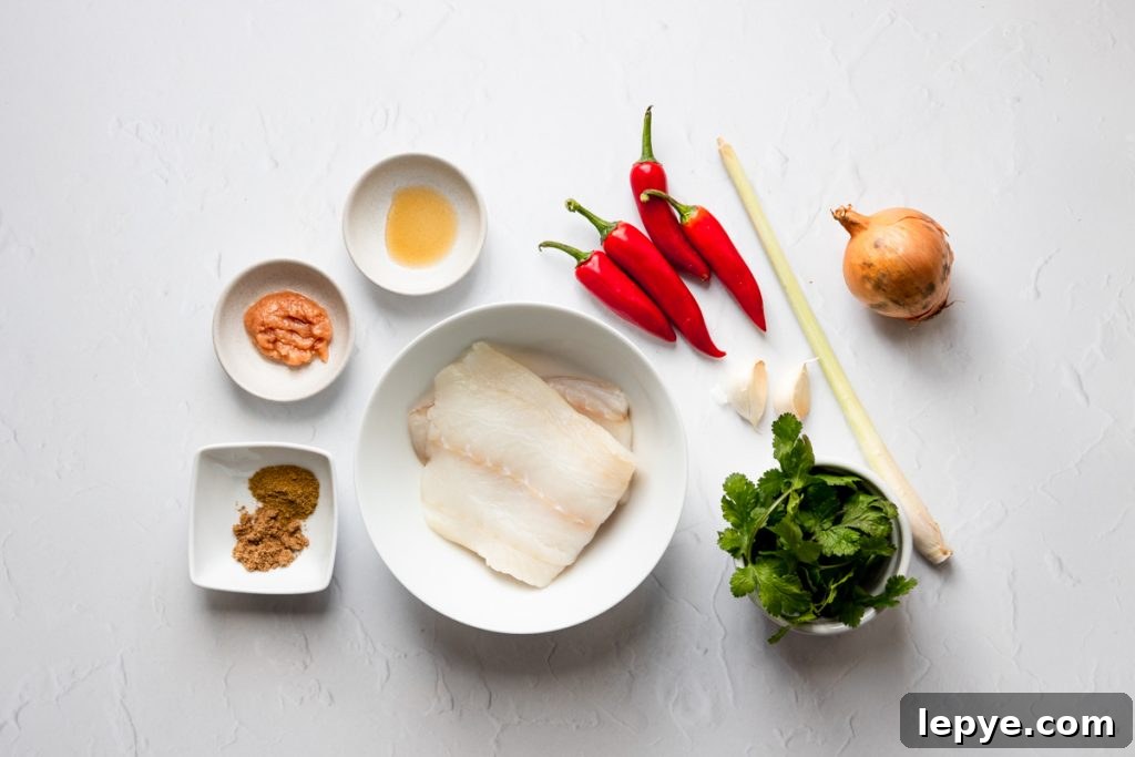 Ingredients for Thai fish cakes
