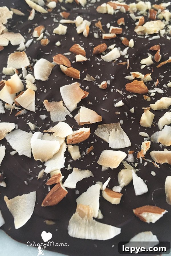 Vegan Gluten-Free Chocolate Almond Bark Recipe 3 sugar-free-chocolate-almond-bark-celiac-mama
