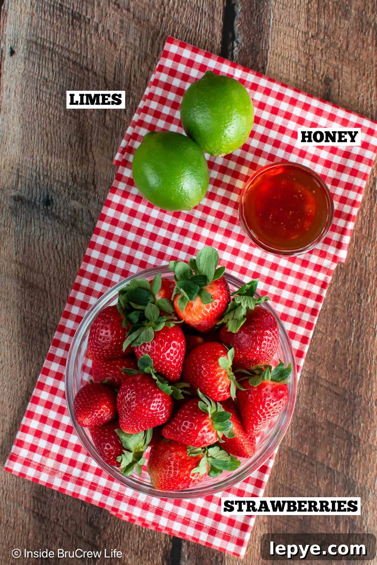 Homemade Strawberry Sauce Recipe for Desserts & Pancakes 3 Easy strawberry sauce ingredients with text box overlays.