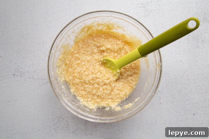 wet ingredients in a glass bowl.