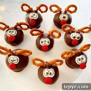 reindeer cake pops on a cake stand1