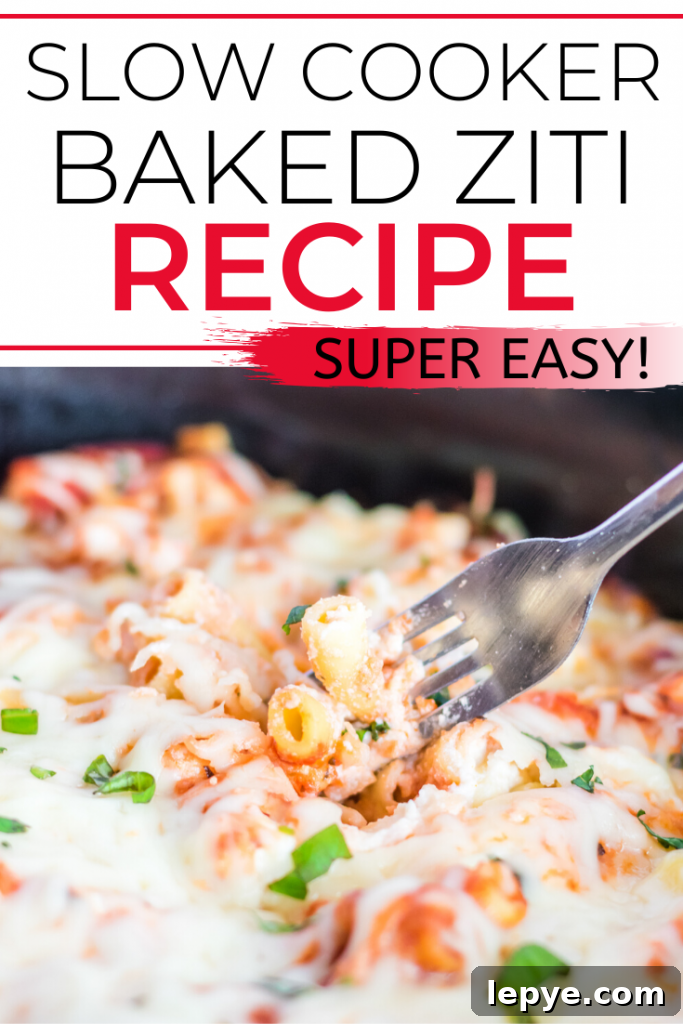 Is there anything more comforting than a delicious, warm Baked Ziti with Ricotta? This Slow Cooker Baked Ziti recipe is made using a crockpot so it’s ready when you are, and best of all it’s super easy! This version is Vegetarian, but if you’re not into meatless you can always add to it!