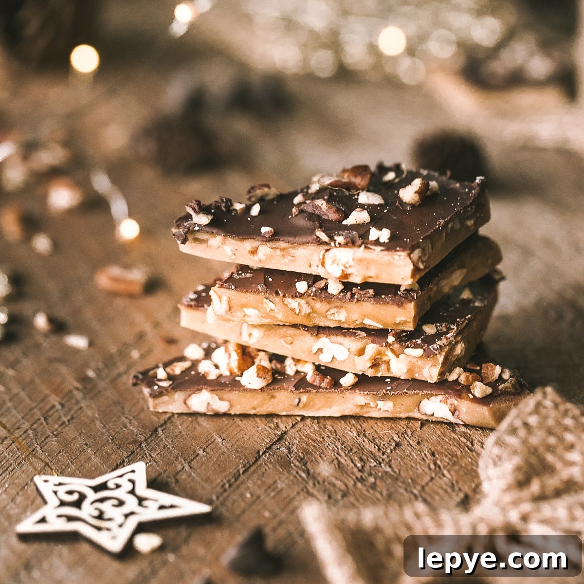 stack of rich buttery English toffee