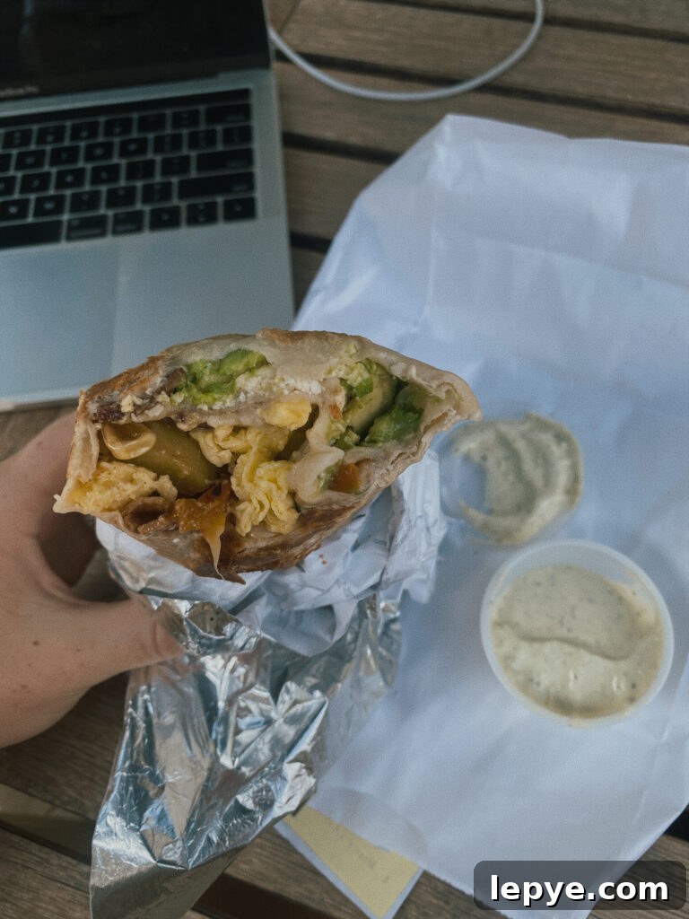 Skiers’ Breakfast Burrito — Beaumont Bakery Special 3 breakfast burrito