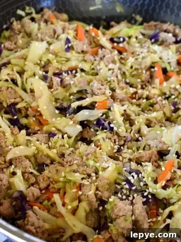 Egg Roll in a bowl made with ground turkey.