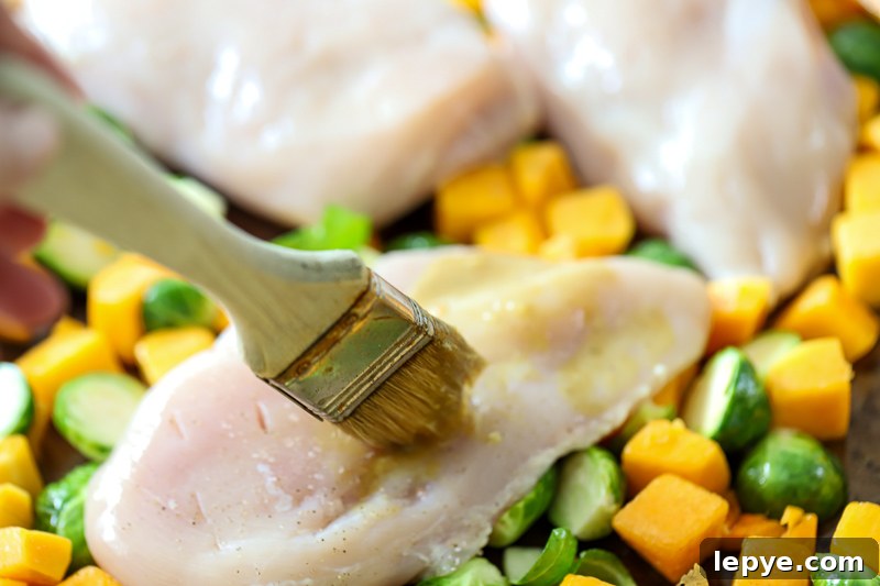 Sheet Pan Chicken with Roasted Butternut Squash 8 Enjoy this easy and delicious Sheet Pan Chicken and Butternut Squash this season. It's healthy, tasty and clean up is a breeze!