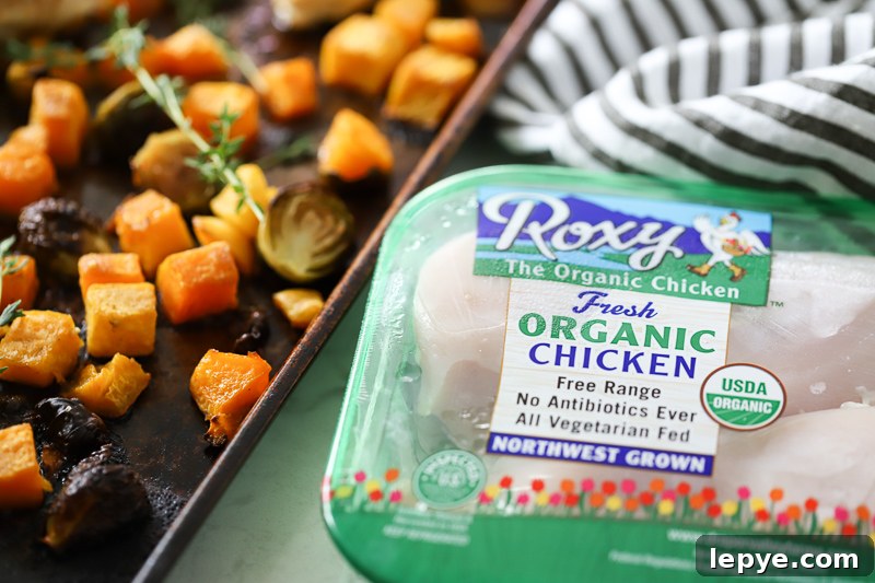 Sheet Pan Chicken with Roasted Butternut Squash 9 A package of chicken