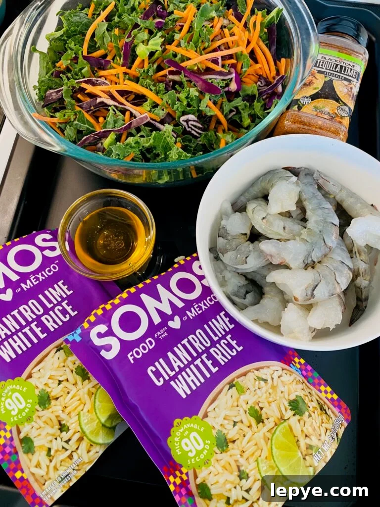 prepped ingredients on a tray
