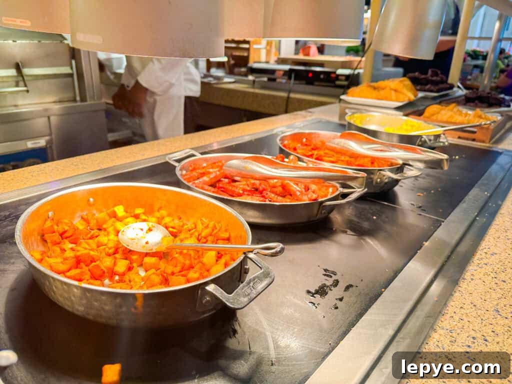 Cape May Café Breakfast Menu & Tips for Dining at Disney's Beach Club 8 breakfast buffet options at Cape May Cafe.