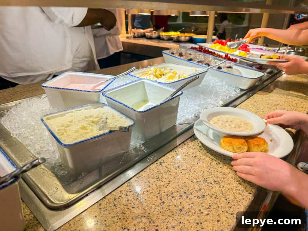 Cape May Café Breakfast Menu & Tips for Dining at Disney's Beach Club 10 cold section on the buffet.