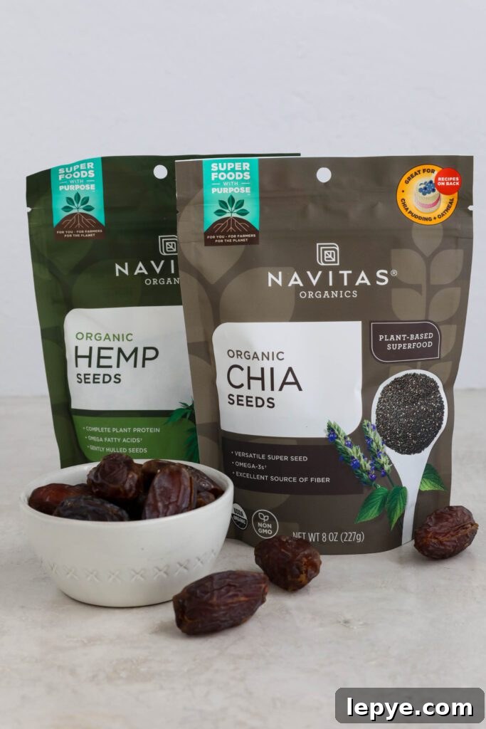 Savory Stuffed Dates: Flavorful Appetizer Recipes for Entertaining 4 Navitas Organics Hemp Seeds and Chia Seeds