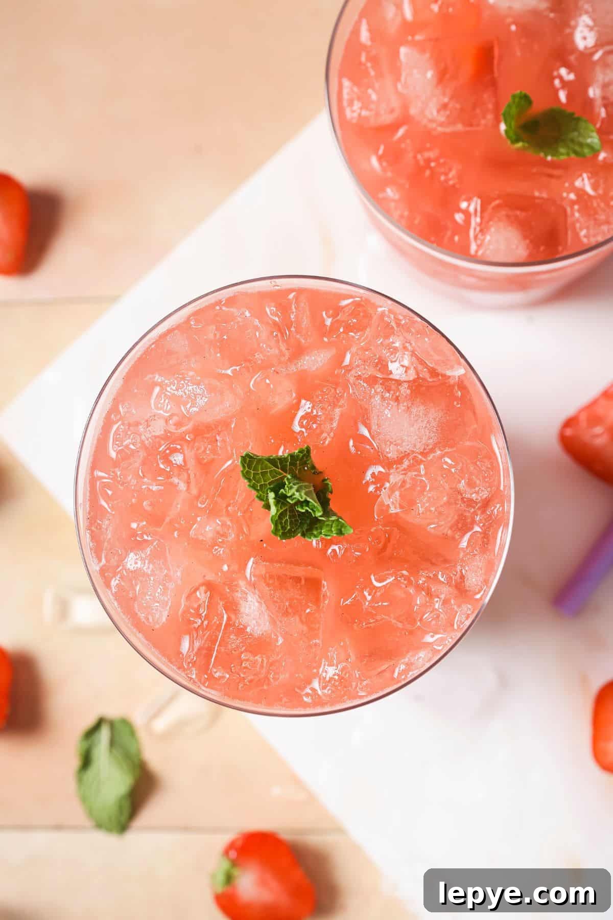 Image showing the top of the strawberry acai refresher.
