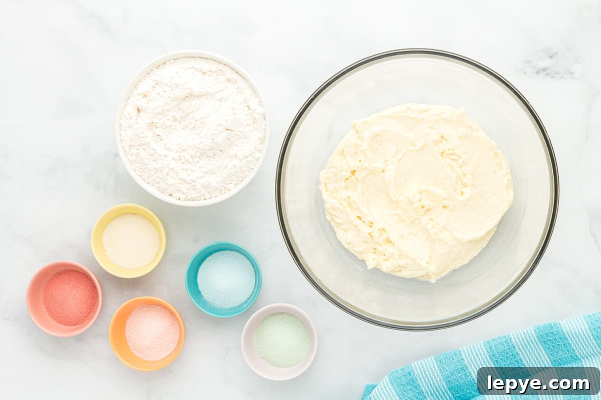 wet and dry ingredients for jello cookies.