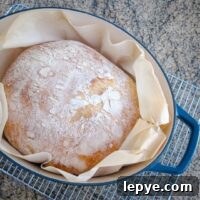 loaf of no-knead dutch oven bead